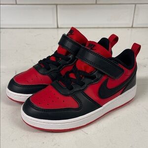 Nike Court Borough Low Recraft Little Kids' Shoes  DV5458-600 Size 10 Red Black